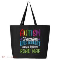 Autism Traveling Life's Journey Using A Different Road Map Gift 25L Jumbo Tote