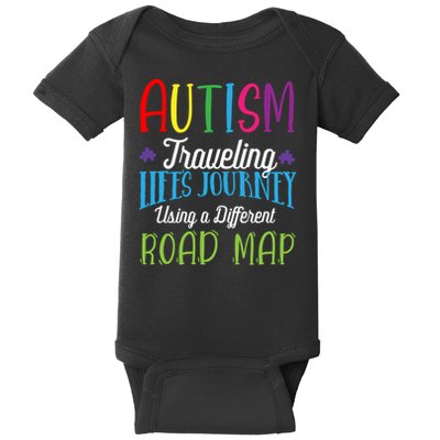 Autism Traveling Life's Journey Using A Different Road Map Gift Baby Bodysuit