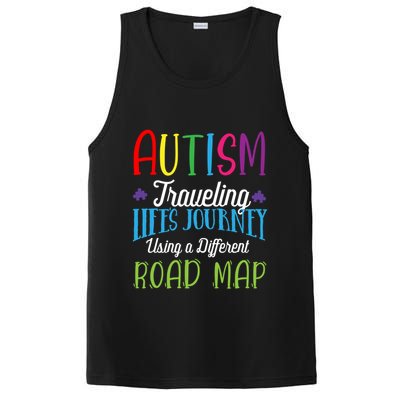 Autism Traveling Life's Journey Using A Different Road Map Gift PosiCharge Competitor Tank