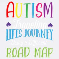 Autism Traveling Life's Journey Using A Different Road Map Gift Garment-Dyed Sweatshirt