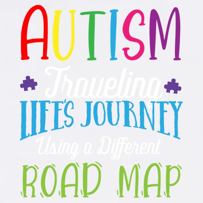 Autism Traveling Life's Journey Using A Different Road Map Gift Garment-Dyed Sweatshirt