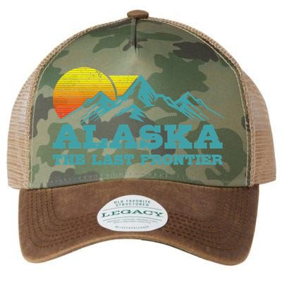 Alaska The Last Frontier Vintage Mountains Sunset Souvenir Legacy Tie Dye Trucker Hat