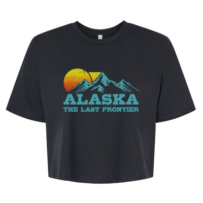 Alaska The Last Frontier Vintage Mountains Sunset Souvenir Bella+Canvas Jersey Crop Tee