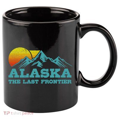 Alaska The Last Frontier Vintage Mountains Sunset Souvenir 11oz C Handle Ceramic Mug