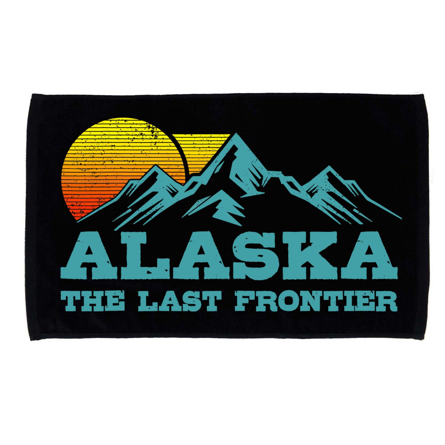 Alaska The Last Frontier Vintage Mountains Sunset Souvenir Microfiber Hand Towel