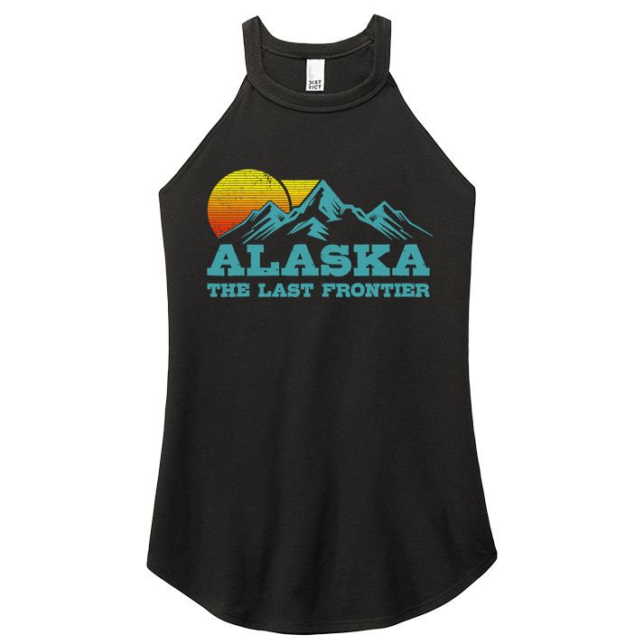 Alaska The Last Frontier Vintage Mountains Sunset Souvenir Women's Perfect Tri Rocker Tank