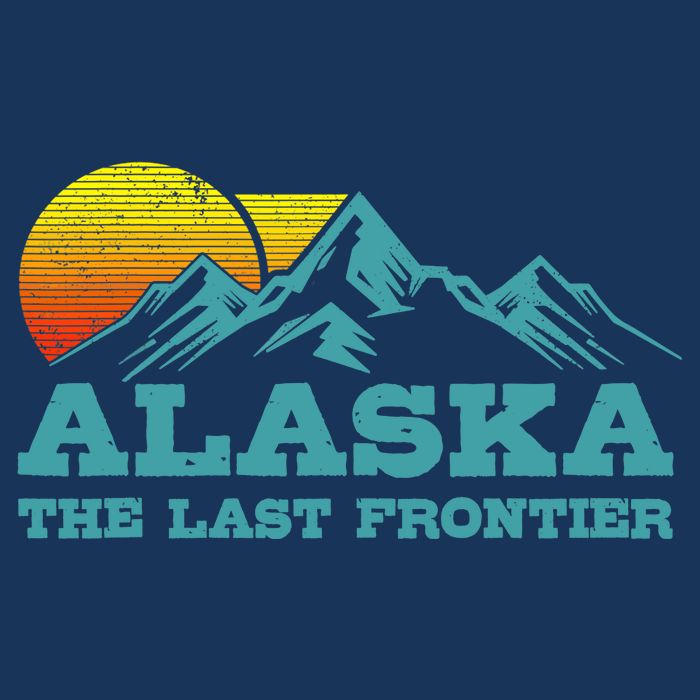 Alaska The Last Frontier Vintage Mountains Sunset Souvenir Cooling Performance Crew T-Shirt