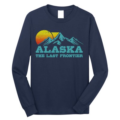 Alaska The Last Frontier Vintage Mountains Sunset Souvenir Long Sleeve Shirt