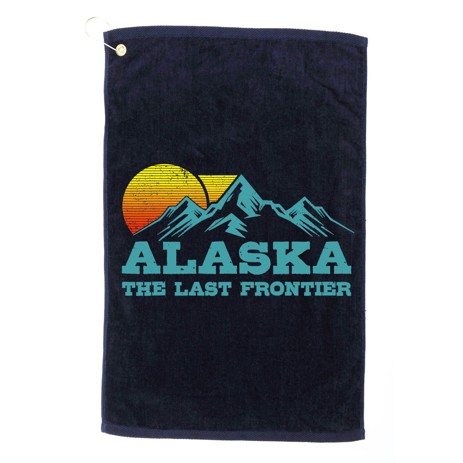 Alaska The Last Frontier Vintage Mountains Sunset Souvenir Golf Towel