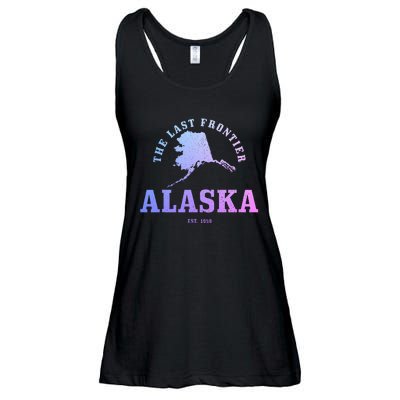 Alaska The Last Frontier State Map Est. 1959 Vintage Ladies Essential Flowy Tank