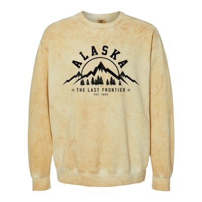 Alaska The Last Frontier Est. 1959 Mountains Nature Colorblast Crewneck Sweatshirt