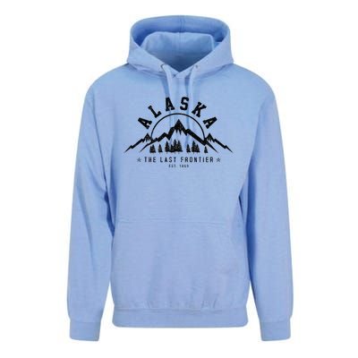 Alaska The Last Frontier Est. 1959 Mountains Nature Unisex Surf Hoodie