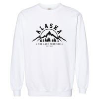 Alaska The Last Frontier Est. 1959 Mountains Nature Garment-Dyed Sweatshirt