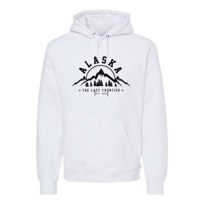 Alaska The Last Frontier Est. 1959 Mountains Nature Premium Hoodie