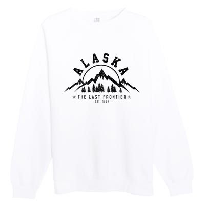 Alaska The Last Frontier Est. 1959 Mountains Nature Premium Crewneck Sweatshirt