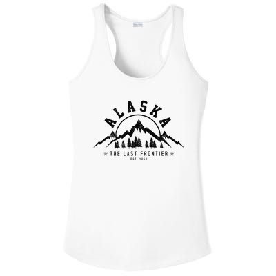 Alaska The Last Frontier Est. 1959 Mountains Nature Ladies PosiCharge Competitor Racerback Tank