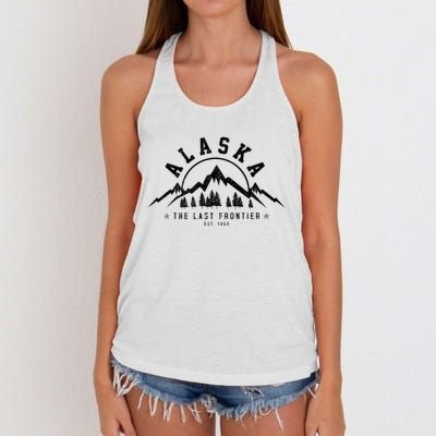 Alaska The Last Frontier Est. 1959 Mountains Nature Women's Knotted Racerback Tank