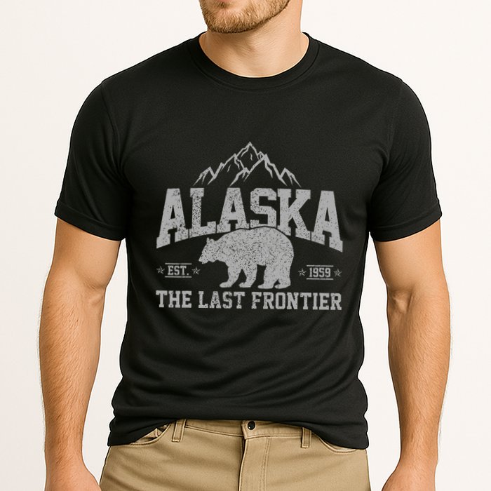 Alaska The Last Frontier Est 1959 Grizzly Bear Mountains Cooling Performance Crew T-Shirt