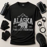 Alaska The Last Frontier Est 1959 Grizzly Bear Mountains Cooling Performance Crew T-Shirt