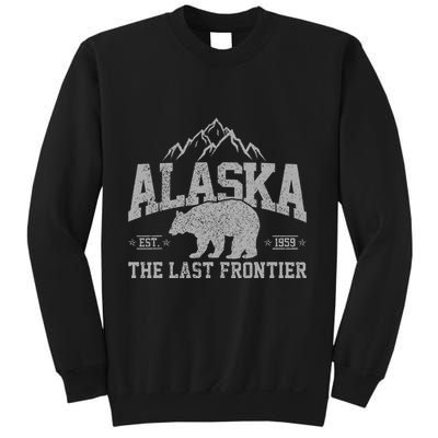 Alaska The Last Frontier Est 1959 Grizzly Bear Mountains Sweatshirt