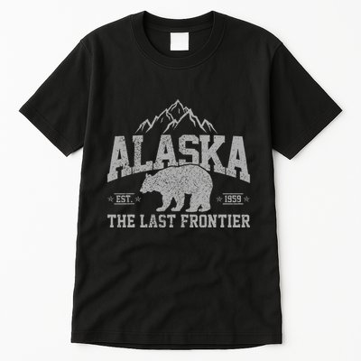 Alaska The Last Frontier Est 1959 Grizzly Bear Mountains Tall T-Shirt