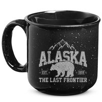 Alaska The Last Frontier Est 1959 Grizzly Bear Mountains 15oz Campfire Ceramic Mug