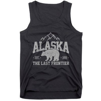 Alaska The Last Frontier Est 1959 Grizzly Bear Mountains Tank Top