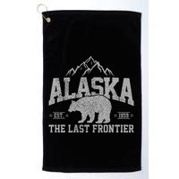 Alaska The Last Frontier Est 1959 Grizzly Bear Mountains Golf Towel