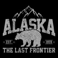 Alaska The Last Frontier Est 1959 Grizzly Bear Mountains Cropped Pullover Crew