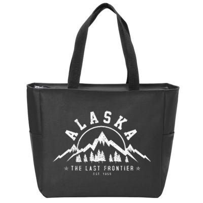 Alaska The Last Frontier Est. 1959 Mountains Nature Gift Zip Tote Bag