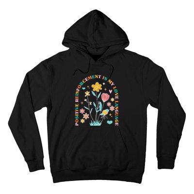 Aba Therapist Love Language Behavior Analyst Rbt Floral Hoodie