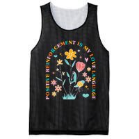 Aba Therapist Love Language Behavior Analyst Rbt Floral Mesh Reversible Basketball Jersey Tank