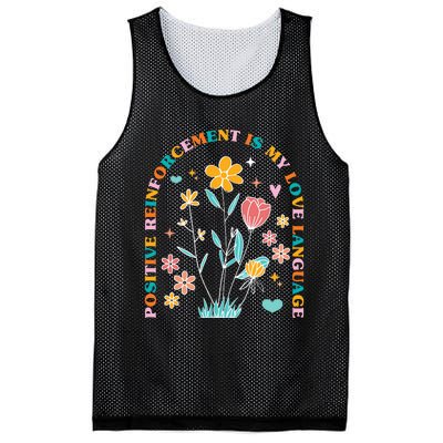 Aba Therapist Love Language Behavior Analyst Rbt Floral Mesh Reversible Basketball Jersey Tank