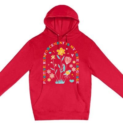 Aba Therapist Love Language Behavior Analyst Rbt Floral Premium Pullover Hoodie