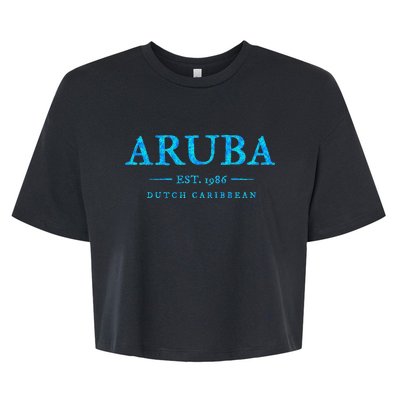 Aruba Throwback Letter Souvenir Bella+Canvas Jersey Crop Tee