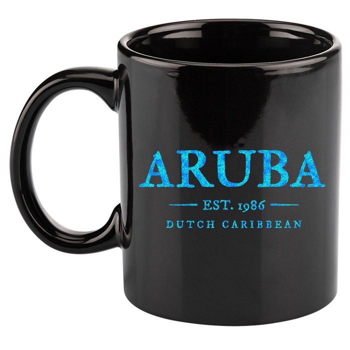 Aruba Throwback Letter Souvenir 11oz C Handle Ceramic Mug