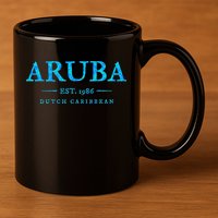 Aruba Throwback Letter Souvenir 11oz C Handle Ceramic Mug