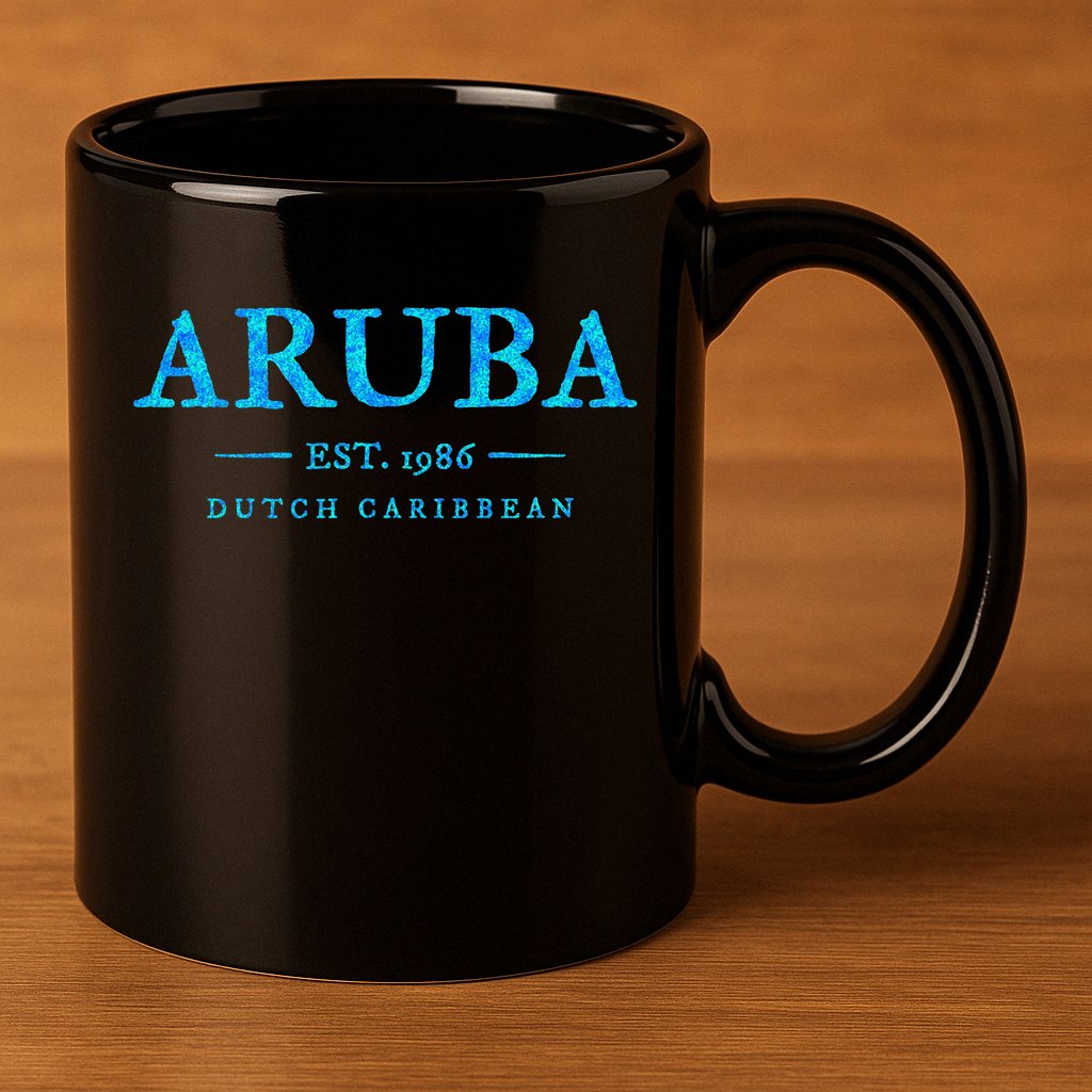 Aruba Throwback Letter Souvenir 11oz C Handle Ceramic Mug