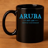 Aruba Throwback Letter Souvenir 11oz C Handle Ceramic Mug