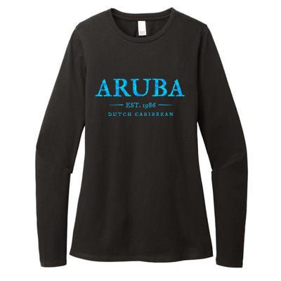 Aruba Throwback Letter Souvenir Womens CVC Long Sleeve Shirt