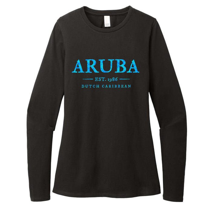 Aruba Throwback Letter Souvenir Womens CVC Long Sleeve Shirt