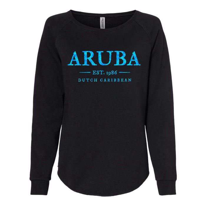 Aruba Throwback Letter Souvenir Womens California Wash Sweatshirt