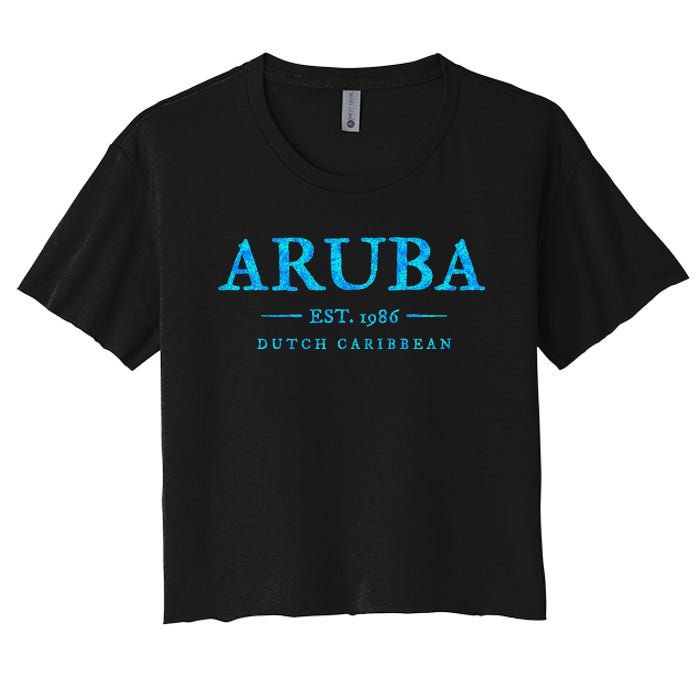 Aruba Throwback Letter Souvenir Women's Crop Top Tee