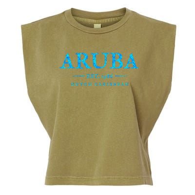 Aruba Throwback Letter Souvenir Garment-Dyed Women's Muscle Tee