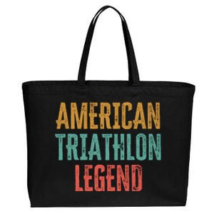 American Triathlon Legend Funny Sarcastic Coach Dad Mom Meaningful Gift Cotton Canvas Jumbo Tote