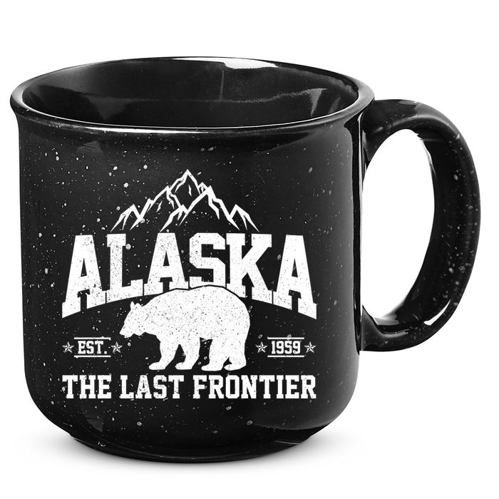 Alaska The Last Frontier EST 1959 Grizzly Bear Mountains 15oz Campfire Ceramic Mug