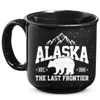 Alaska The Last Frontier EST 1959 Grizzly Bear Mountains 15oz Campfire Ceramic Mug