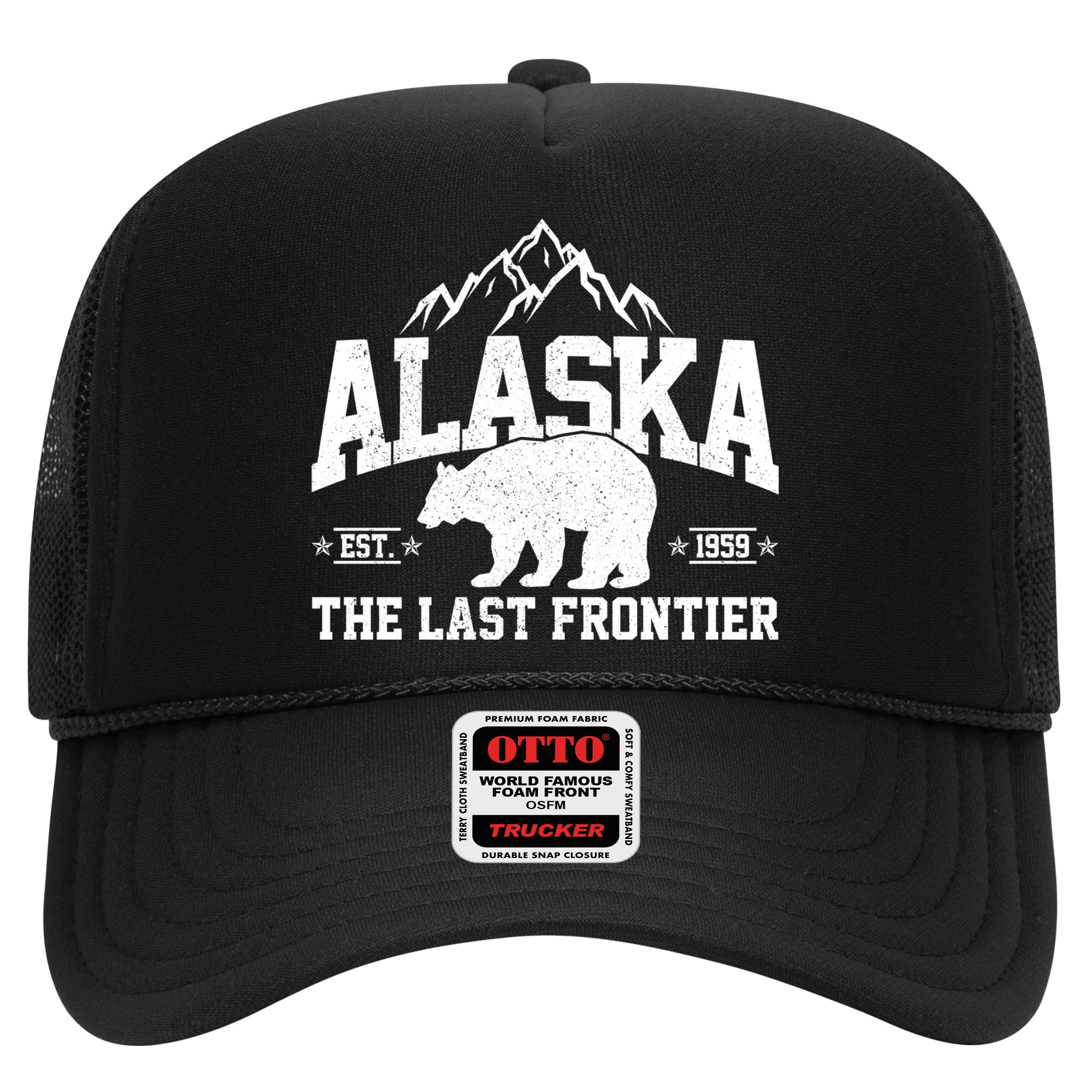 Alaska The Last Frontier EST 1959 Grizzly Bear Mountains Hat