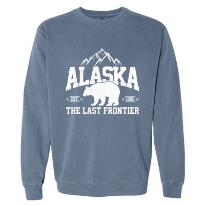 Alaska The Last Frontier EST 1959 Grizzly Bear Mountains Garment-Dyed Sweatshirt