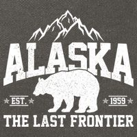 Alaska The Last Frontier EST 1959 Grizzly Bear Mountains Cotton Canvas Backpack